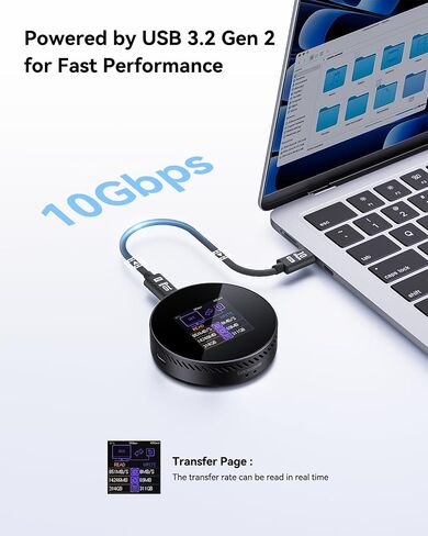 Dockcase Magnetic M.2 2242 NVME SSD العلبة ، 10 جيجابت في الثانية USB 3.2 Type-C ، 100W PD ، 3S PLP Data ، تناسب 2242/2230 NVME PCI in Saudi Arabia