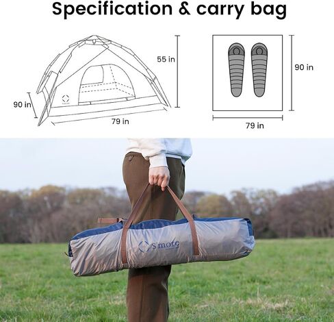 S'more Emergency Tent Shelter ، خيمة البقاء على قيد الحياة لشخصين ، مأوى خفيفة الوزن ومحمولة شمس الظل ، UFP 30+ خيمة مقاومة للماء ومقاومة للرياح للتخييم ، المشي لمسافات طويلة ، حقائب الظهر والأنشطة الخارجية in Saudi Arabia