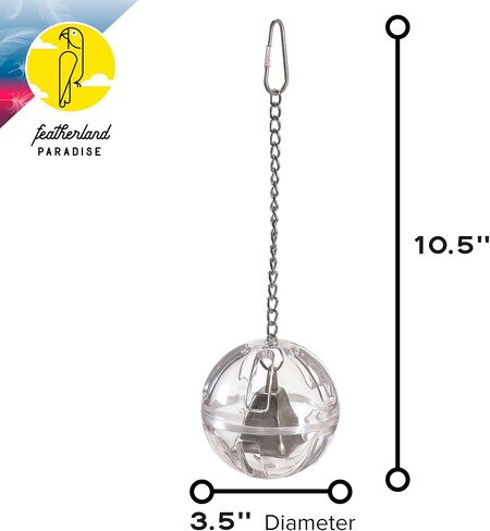 Featherland Paradise | Cage Mounted Buffet Ball | Interactive Bird Toy and Treat Dispenser | Creative Foraging Systems | Ideal for Medium to Extra Large Birds in Saudi Arabia