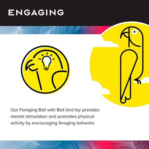 Featherland Paradise | Cage Mounted Buffet Ball | Interactive Bird Toy and Treat Dispenser | Creative Foraging Systems | Ideal for Medium to Extra Large Birds in Saudi Arabia