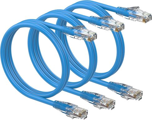 3 Feet Cat6 Patch Cable(3 Pack), Solid Pure Copper Patch Cord, Cat 6 Ethernet Cable, UTP Network, High Speed RJ45 Internet Cable, Compatible for Routers, Switches, PC, Servers, PS4/5, Xbox - Green in Saudi Arabia