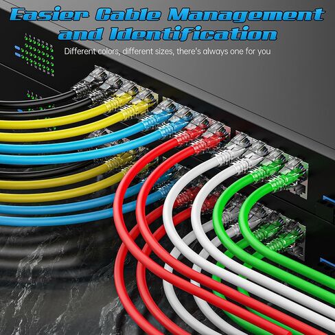 3 Feet Cat6 Patch Cable(3 Pack), Solid Pure Copper Patch Cord, Cat 6 Ethernet Cable, UTP Network, High Speed RJ45 Internet Cable, Compatible for Routers, Switches, PC, Servers, PS4/5, Xbox - Green in Saudi Arabia