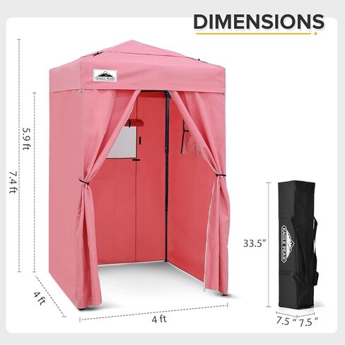 Eagle Peak Flex Ultra Compact 4x4 Pop-Up Canopy Tent مع أعلى من تنفيس ، ملجأ للشمس ، غرفة تغيير الملابس السريعة ، مظلة الخصوصية المحمولة للتخييم ، الصور ، والمزيد (رمادي) in Kuwait