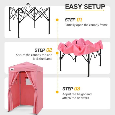 Eagle Peak Flex Ultra Compact 4x4 Pop-Up Canopy Tent مع أعلى من تنفيس ، ملجأ للشمس ، غرفة تغيير الملابس السريعة ، مظلة الخصوصية المحمولة للتخييم ، الصور ، والمزيد (رمادي) in Kuwait