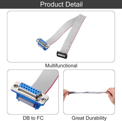 MECCANIXITY 4 Pcs IDC Flat Ribbon Cable, 2.54mm Pitch 11mm Width 30cm Long 10 Pin Female DB9 to FC-10 Flat Ribbon Connector with Fixed Screws Jumper Wire for PC, LED Displays in Saudi Arabia