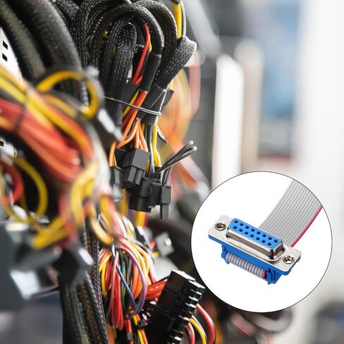 MECCANIXITY 4 Pcs IDC Flat Ribbon Cable, 2.54mm Pitch 11mm Width 30cm Long 10 Pin Female DB9 to FC-10 Flat Ribbon Connector with Fixed Screws Jumper Wire for PC, LED Displays in Saudi Arabia