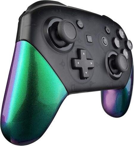 eXtremeRate Chameleon Replacement Handle Grips for Nintendo Switch Pro Controller, Purple Blue DIY Hand Grip Shell for Nintendo Switch Pro - Controller NOT Included in Saudi Arabia