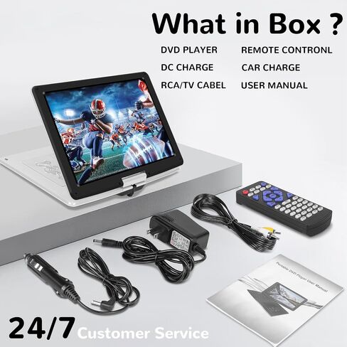 17.9" Portable DVD Player with 15.6’’ Large HD Screen, 6Hrs Play, DVD Player Portable with Dual Speaker, Last Memory, Support SYNC TV/USB/SD Card, Play All Discs Format Except Blu-ray, Purple in Kuwait