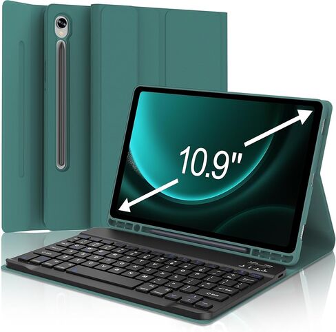 Keyboard Case for Samsung Tab S9 FE/S9 5G 2023, Galaxy Tab S9FE 10.9inch Keyboard with Smart Case, Magnetic Bluetooth Key Board for Samsung S9 11in Tablet, Slim Folio Case with Pen Holder, Gray White in Kuwait