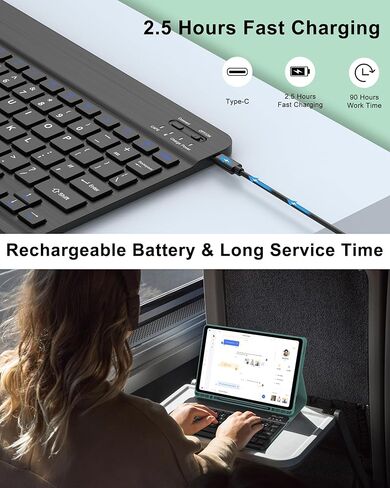 Keyboard Case for Samsung Tab S9 FE/S9 5G 2023, Galaxy Tab S9FE 10.9inch Keyboard with Smart Case, Magnetic Bluetooth Key Board for Samsung S9 11in Tablet, Slim Folio Case with Pen Holder, Gray White in Kuwait