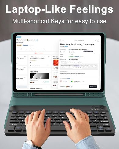 Keyboard Case for Samsung Tab S9 FE/S9 5G 2023, Galaxy Tab S9FE 10.9inch Keyboard with Smart Case, Magnetic Bluetooth Key Board for Samsung S9 11in Tablet, Slim Folio Case with Pen Holder, Gray White in Kuwait