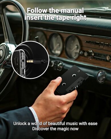 Car Bluetooth 5.1 Cassette Adapter Support TF Card, Wireless Cassette Aux Adapter, Car Audio Bluetooth Receiver, Tape Player Adapter for Vehicle in Saudi Arabia