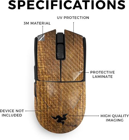 Mouse Skin Compatible with Razer Viper V3 Pro - Black Diamond Plate - Premium 3M Vinyl Protective Wrap Decal Cover - Easy to Apply | Crafted in The USA by MightySkins in Saudi Arabia