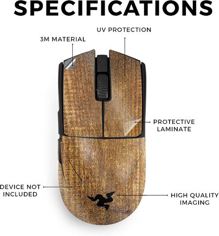Mouse Skin Compatible with Razer Viper V3 Pro - Black Diamond Plate - Premium 3M Vinyl Protective Wrap Decal Cover - Easy to Apply | Crafted in The USA by MightySkins in Saudi Arabia
