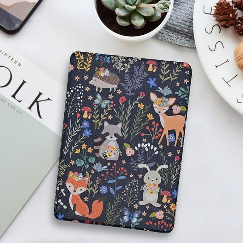 Case for 7" Kindle Paperwhite 12th Gen and Kindle Colorsoft Signature Edition (2024 Release), PU Leather Protective Cover, Auto Sleep Wake and Hand Strap, Basketball with Fire Water in Kuwait