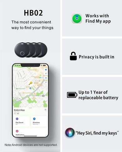 TAG REYKE SMART ، Tracker Bluetooth Luggage ، يعمل مع Apple Find My (iOS Only) ، محدد موقع العناصر للمفاتيح ، الأمتعة ، حقيبة الظهر ، محفظة ، IP67 مقاومة للماء ، 4 حزمة in Kuwait
