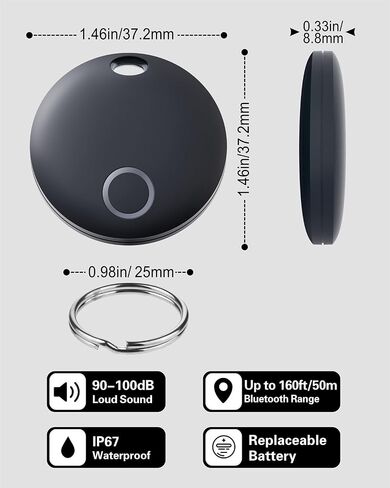 TAG REYKE SMART ، Tracker Bluetooth Luggage ، يعمل مع Apple Find My (iOS Only) ، محدد موقع العناصر للمفاتيح ، الأمتعة ، حقيبة الظهر ، محفظة ، IP67 مقاومة للماء ، 4 حزمة in Kuwait