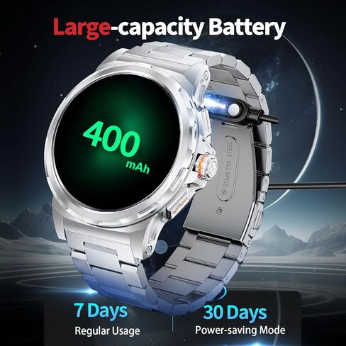 LIGE Military Smart Watch for Men(Answer/Make Call),1.43" HD AMOLED Rugged Smartwatch for iPhone Android Phone,Fitness Watch,Black Sport Watch with 120+ Sport Modes/5ATM Waterproof/Heart Rate in Saudi Arabia