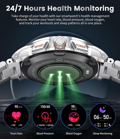 LIGE Military Smart Watch for Men(Answer/Make Call),1.43" HD AMOLED Rugged Smartwatch for iPhone Android Phone,Fitness Watch,Black Sport Watch with 120+ Sport Modes/5ATM Waterproof/Heart Rate in Saudi Arabia