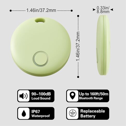 Reyke Smart Tag, Bluetooth Luggage Tracker, Works with Apple Find My (iOS Only), Item Locator for Keys, Luggage, Backpack, Wallet, IP67 Waterproof, 4 Pack in Kuwait
