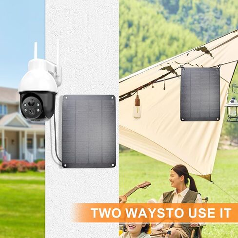 2Pack Solar Panel with Hook, 5V 6W High Performance Monocrystalline Module with DC Male Cable & 5V USB Solar Charger, Waterproof Panel for Security Camera,Mobile Phone,Small Fan,Charging Bank,Outdoor in Saudi Arabia