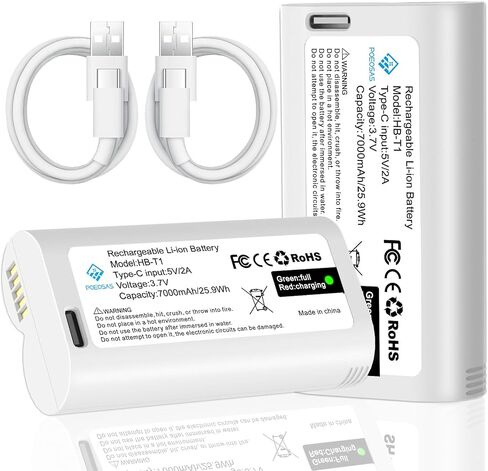 Rechargeable Batteries for Cam Pro, 7000mAh USB-C Removable Battery Pack WBAT1 Replacement, Compatible with WYZE Cam Pro 2K Camera (2-Pack) in Kuwait