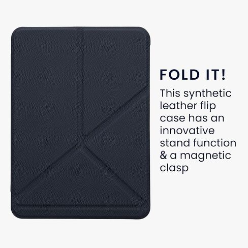 kwmobile Origami Case Compatible with Amazon Kindle Paperwhite (2024)/Colorsoft Case - Slim PU Leather Cover with Stand - Petrol in Saudi Arabia
