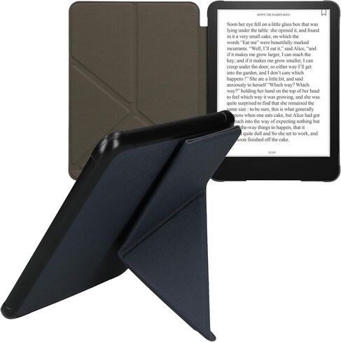 kwmobile Origami Case Compatible with Amazon Kindle Paperwhite (2024)/Colorsoft Case - Slim PU Leather Cover with Stand - Petrol in Saudi Arabia