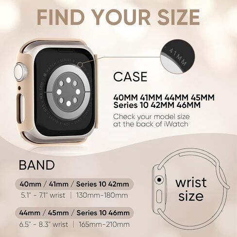 Braided Stretchy Band Compatible for Apple Watch Band and Case 40mm 41mm 42mm 44mm 45mm 46mm, Nylon Elastic Solo Loop and Protective Cover with Screen Protector for iWatch Series 10 9 8 7 SE 6 5 4 3 in Kuwait