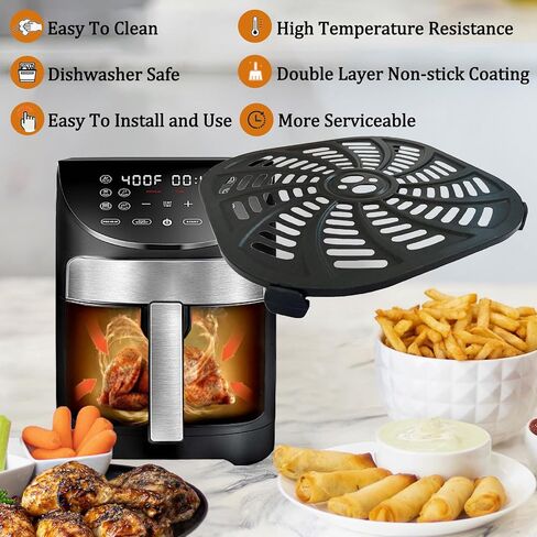 رف مقلاة هوائية لـ 6.5QT Ninja OS300/OS301/FD302/FD305/OP302 مقلاة هوائية لطباخ الضغط Foodi، مقلاة هوائية مطورة، صينية شواء، صينية صينية إدراج، رف شبكي لمقلاة هوائية Ninja 6.5QT in Saudi Arabia