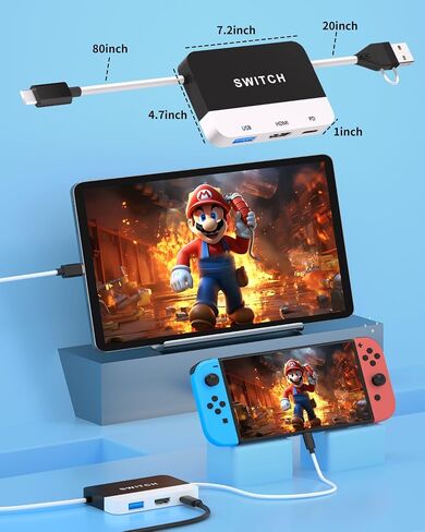 2 in 1 Switch TV Docking Station and Switch PC Capture Card for Nintendo Switch, 1080P 60FPS, Recommended Uses for Switch/PC/Mac/iPad/Steam/OBS in Saudi Arabia
