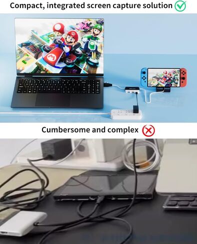 2 in 1 Switch TV Docking Station and Switch PC Capture Card for Nintendo Switch, 1080P 60FPS, Recommended Uses for Switch/PC/Mac/iPad/Steam/OBS in Saudi Arabia