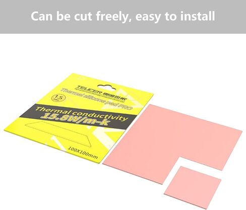 Thermal Pad 15.8 W/mK, 100x100x3mm, Non Conductive Heat Resistance High Temperature Resistance, Silicone Thermal Pads for PC Laptop PS4/PS5/CPU/GPU/Computer in Kuwait