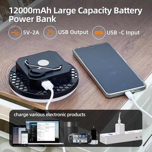 10000mAh Rechargeable Waterproof Portable LED Camping Lights,4000LM Hanging Tent Lights with Magnet,Suitable for Emergency Power Outages,Outdoor Hiking,Workshop Maintenance Lighting(30W) in Saudi Arabia