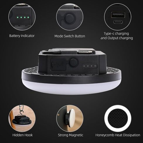 10000mAh Rechargeable Waterproof Portable LED Camping Lights,4000LM Hanging Tent Lights with Magnet,Suitable for Emergency Power Outages,Outdoor Hiking,Workshop Maintenance Lighting(30W) in Saudi Arabia