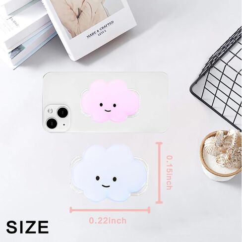 Phone Grip Cute 2D Cloud Shape Collapsible Expandable, Smartphone Tablet Cell Phone Grip Stand Holder (Pink) in Saudi Arabia