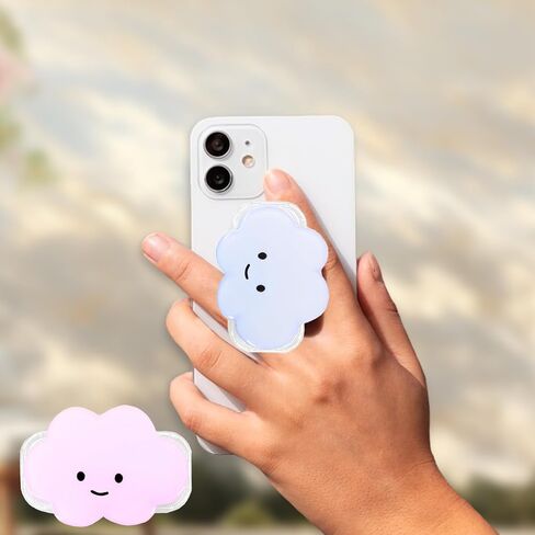 Phone Grip Cute 2D Cloud Shape Collapsible Expandable, Smartphone Tablet Cell Phone Grip Stand Holder (Pink) in Saudi Arabia