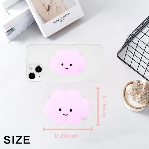 Phone Grip Cute 2D Cloud Shape Collapsible Expandable, Smartphone Tablet Cell Phone Grip Stand Holder (Pink) in Saudi Arabia