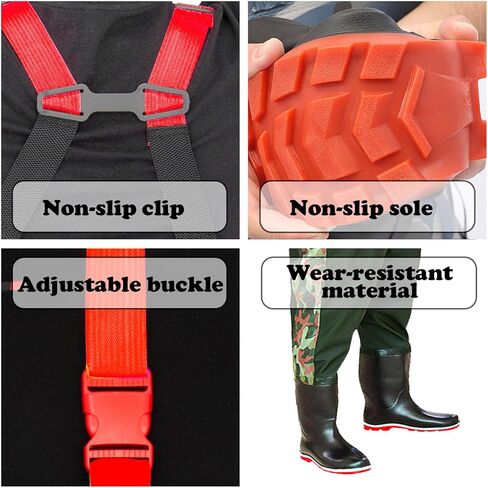 Chest Waders with Boots, Fishing Hunting Waders,Wading Boot Nylon PVC Waterproof for Fly Fishing Waders Men & Women in Kuwait