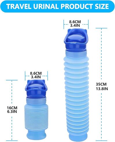 Adjustable Pee Bottles for Men Women, Portable Urinal Pocket Toilet Urine Bottle with Sealed Lid, Collapsible Urinals for Camping Car Travel Traffic Jam - 2 PCS in Saudi Arabia