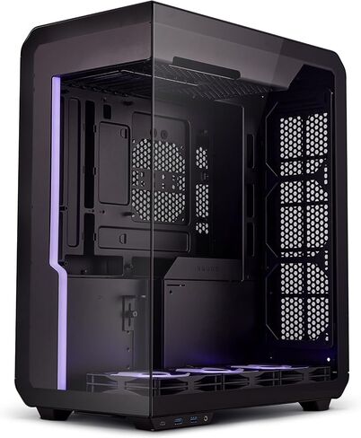 SSUPD Xhuttle White ATX Mid Tower Gaming Case, with a Dual - Chamber Design, Panoramic Tempered Glass,Vertical GPU Airflow, Includes 3 x 120mm ARGB Reverse Fan, RGB Strip (White) in Saudi Arabia
