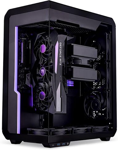 SSUPD Xhuttle White ATX Mid Tower Gaming Case, with a Dual - Chamber Design, Panoramic Tempered Glass,Vertical GPU Airflow, Includes 3 x 120mm ARGB Reverse Fan, RGB Strip (White) in Saudi Arabia