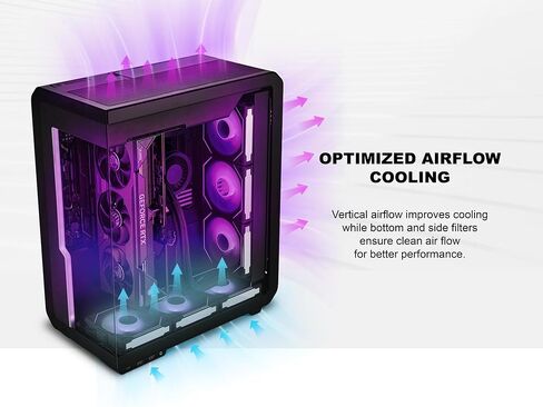 SSUPD Xhuttle White ATX Mid Tower Gaming Case, with a Dual - Chamber Design, Panoramic Tempered Glass,Vertical GPU Airflow, Includes 3 x 120mm ARGB Reverse Fan, RGB Strip (White) in Saudi Arabia