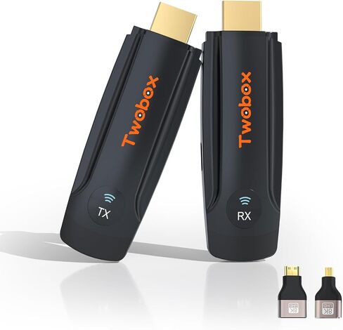 Wireless HDMI Transmitter and Receiver, Plug & Play 2.4G/5G Wireless HDMI Sender Extender, 4K Decode 1080P Output Portable Transmitter and Receiver Compatible with PC/Laptop/Camera/Projector/TV Box in Saudi Arabia