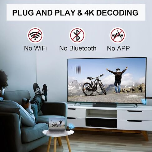 Wireless HDMI Transmitter and Receiver, Plug & Play 2.4G/5G Wireless HDMI Sender Extender, 4K Decode 1080P Output Portable Transmitter and Receiver Compatible with PC/Laptop/Camera/Projector/TV Box in Saudi Arabia
