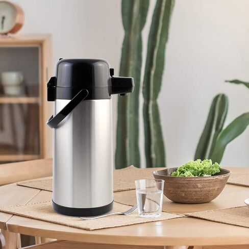 Airpot Tea Dispenser with Pump,3L/102 Oz Thermal Beverage Coffee Dispenser with Tea Filter for Party Chocolate Drinks Stainless Steel Thermos Large Thermal Hot Drink, Pump Action Airpot for Hot/Cold in Saudi Arabia