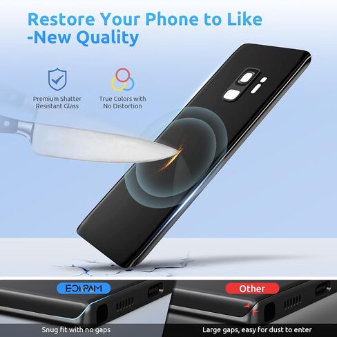 Back Glass Replacement for Samsung Galaxy S9+ Plus SM-G965 Back Cover Rear Housing with Camera Lens + Repair Tool Kit Genuine Rear Glass (Purple) in Saudi Arabia