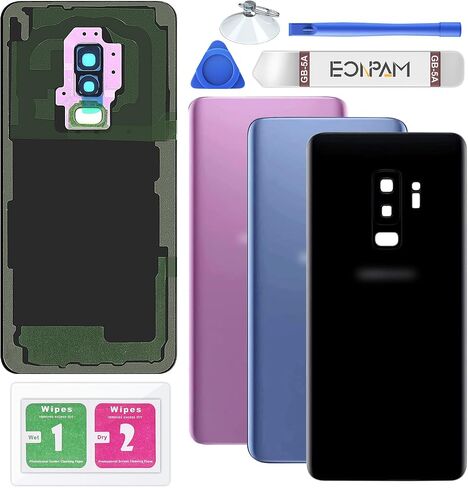 Back Glass Replacement for Samsung Galaxy S9+ Plus SM-G965 Back Cover Rear Housing with Camera Lens + Repair Tool Kit Genuine Rear Glass (Purple) in Saudi Arabia