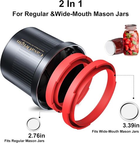 Electric Mason Jar Vacuum Sealer Kit with 10 Canner lids and Can Opener for Regular and Wide Mouth Jars in Saudi Arabia