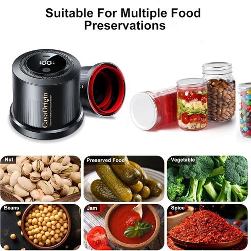 Electric Mason Jar Vacuum Sealer Kit with 10 Canner lids and Can Opener for Regular and Wide Mouth Jars in Saudi Arabia